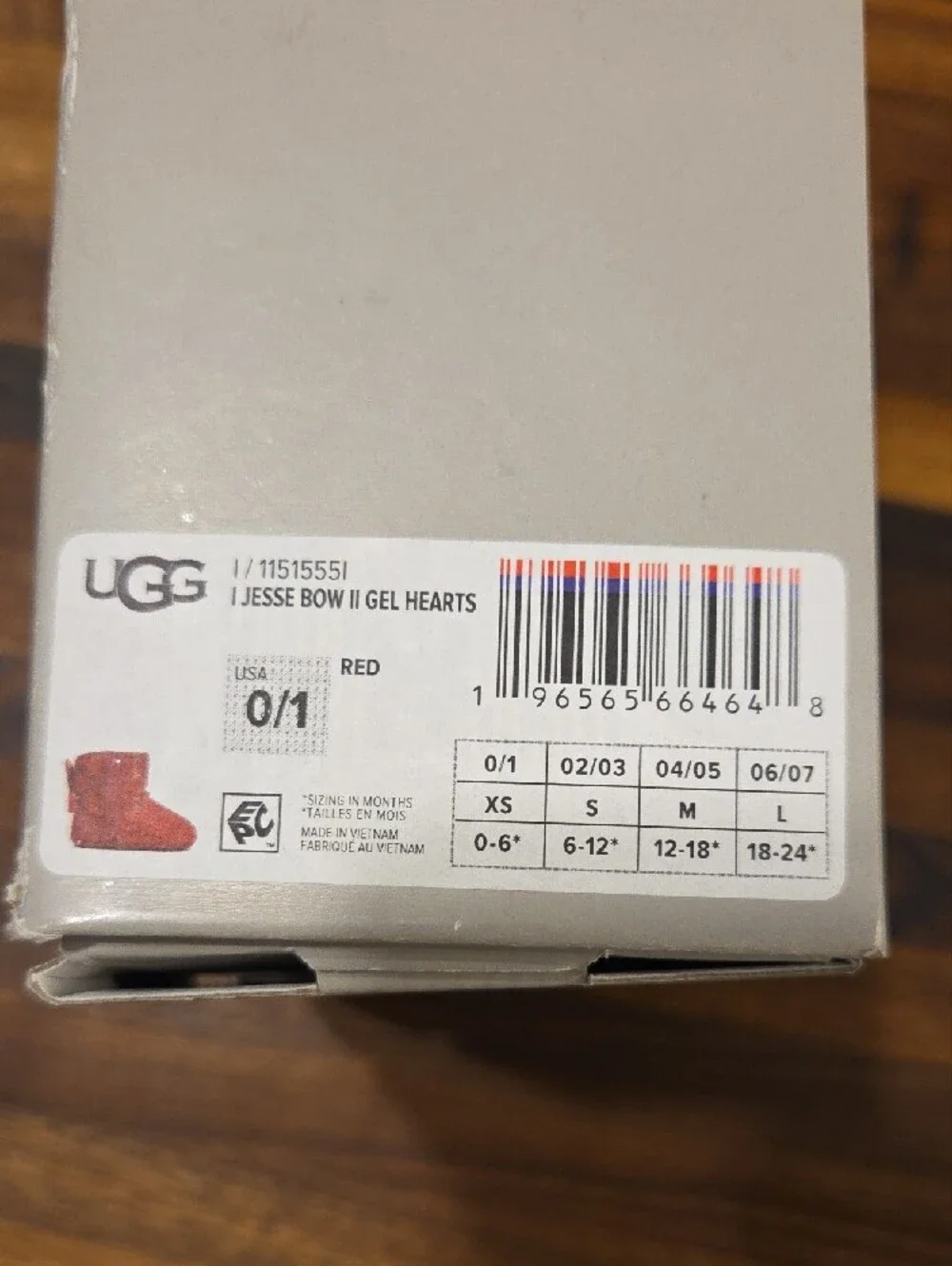 UGG shiny red